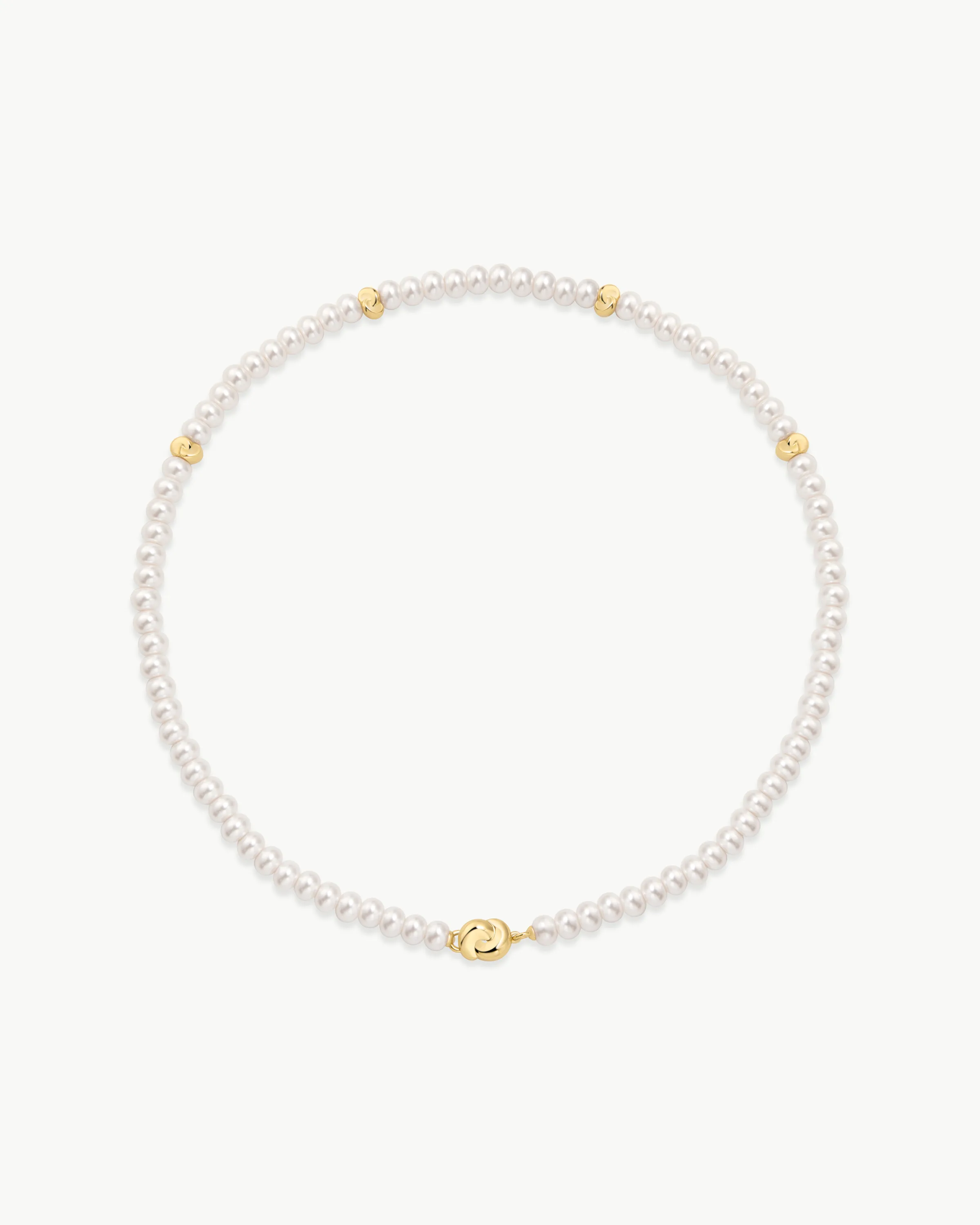 Ania Haie Gold Glass Pearl Beaded Twist Station Necklace