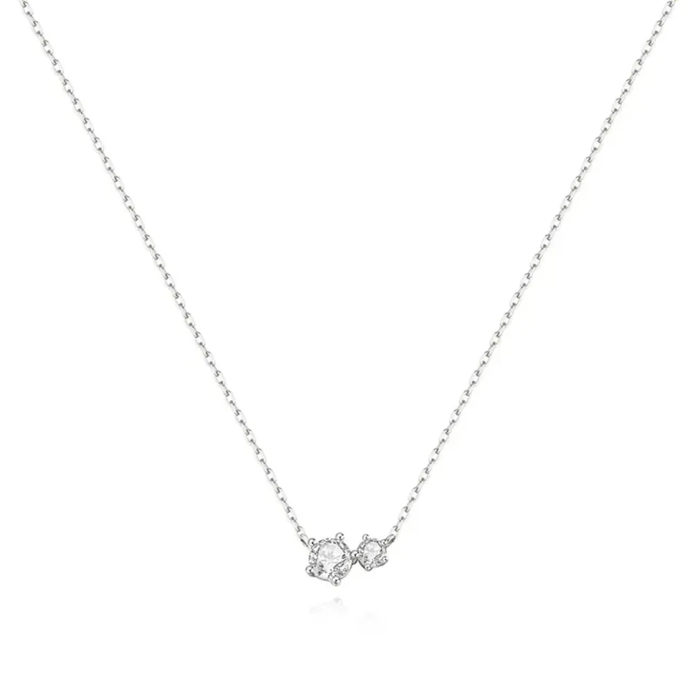 Ania Haie Silver Prong Set Duo Necklace