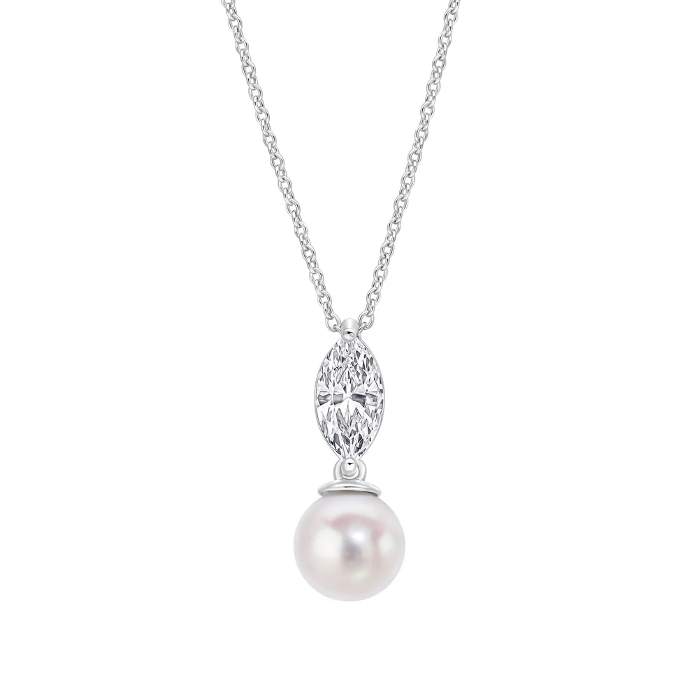 Diamonfire Marquise Pearl Drop Pendant