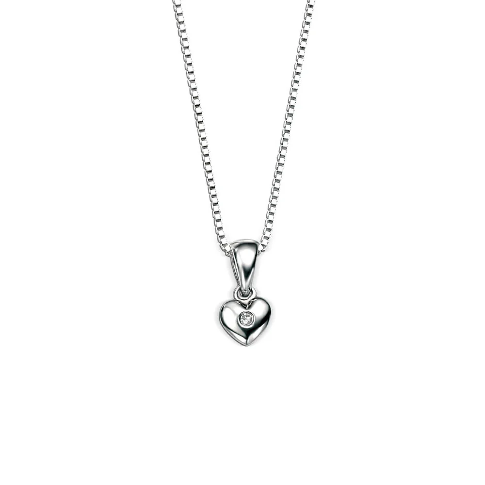 Sterling Silver Heart Pendant D For Diamond