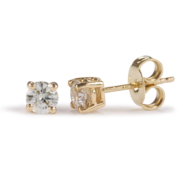 9ct Yellow Gold Diamond Stud Earrings .50ct