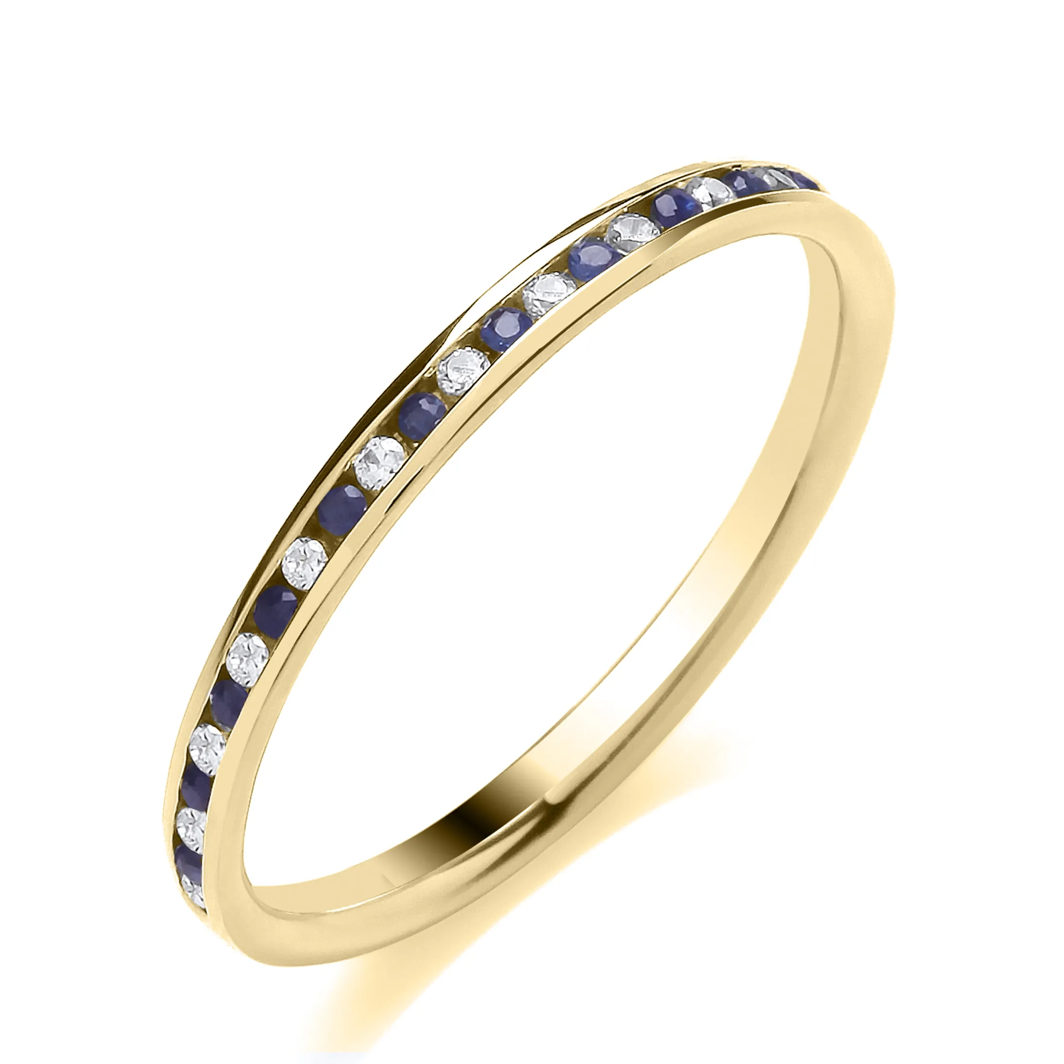 18ct Yellow Gold Sapphire & Diamond Eternity Ring 19255