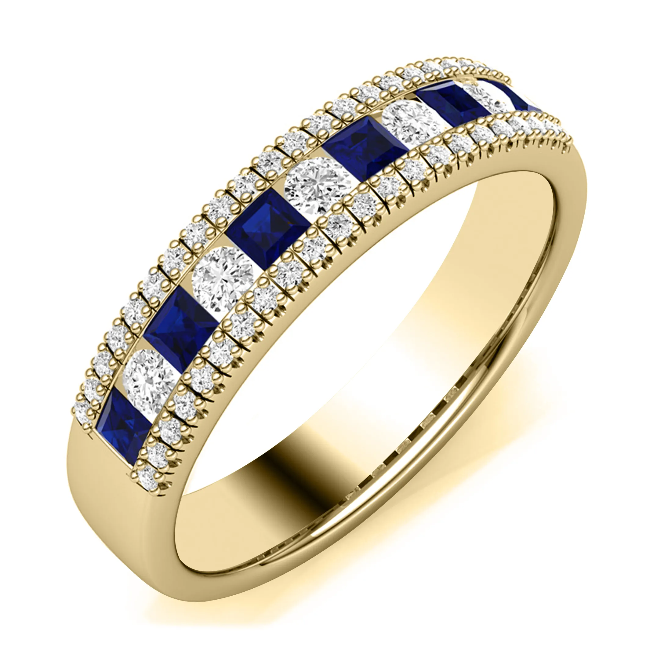 18ct Yellow Gold Sapphire & Diamond Eternity Ring 19256