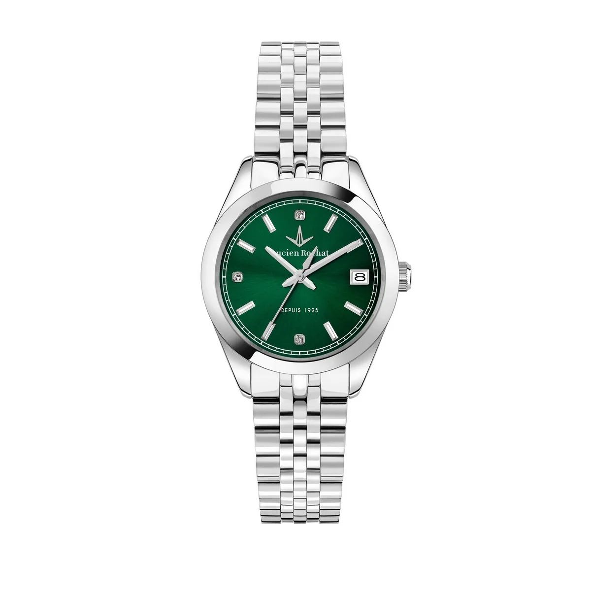 Lucien Rochat Ladies Quartz Stainless Steel Green Dial Bracelet Watch R0453114522