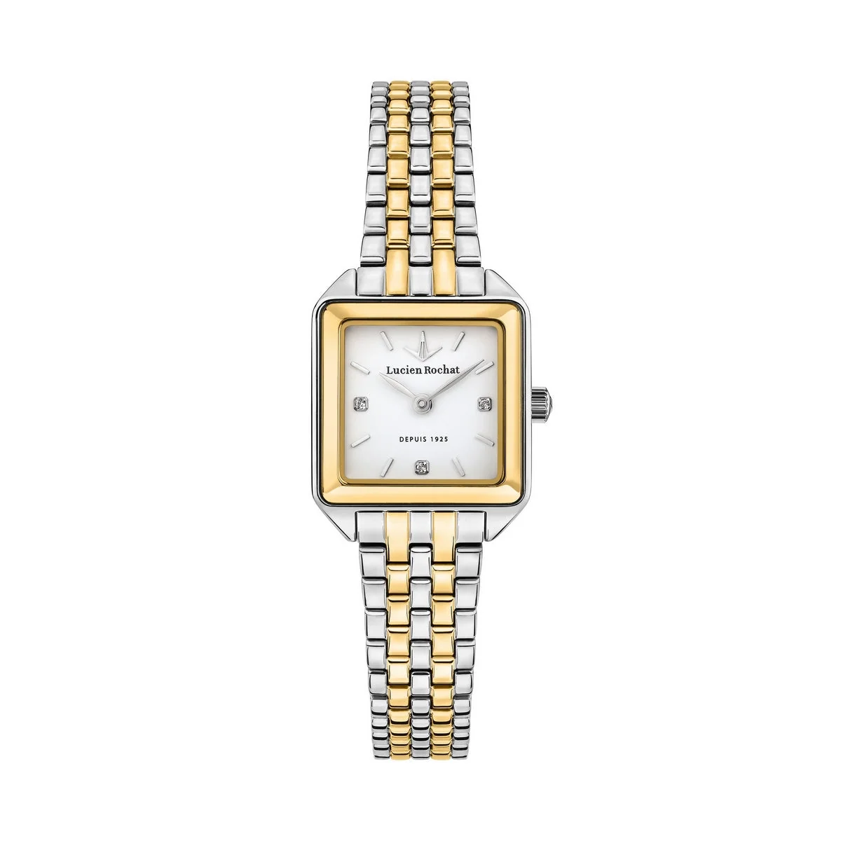 Lucien Rochat Ladies Quartz Two Tone White Dial Bracelet Watch R0453125504