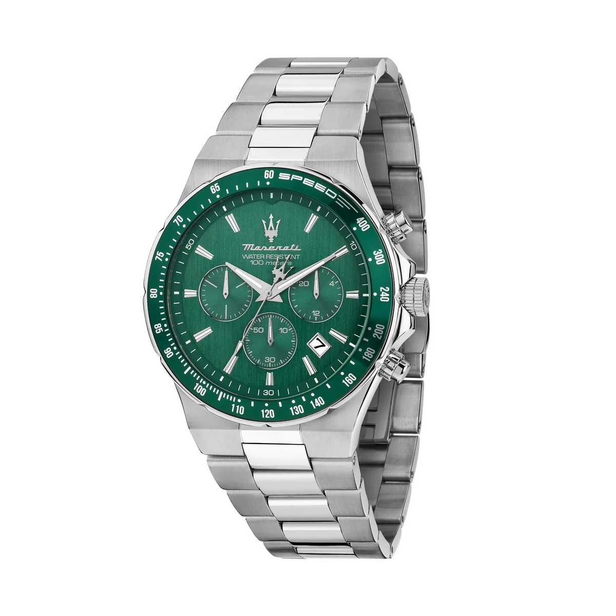 Maserati Sfida 41mm Chronograph Emerald Dial Stainless Steel Bracelet R8873640030