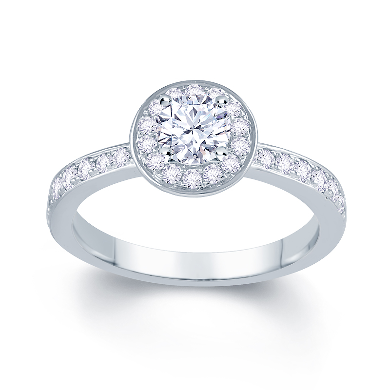 Platinum Certified Halo Style Engagement Ring 13026