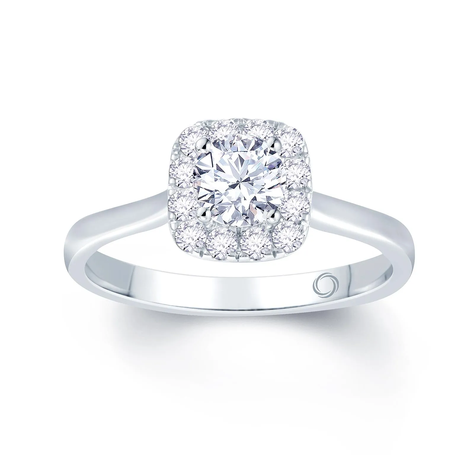 Platinum Halo Style Diamond Engagement Ring 15383