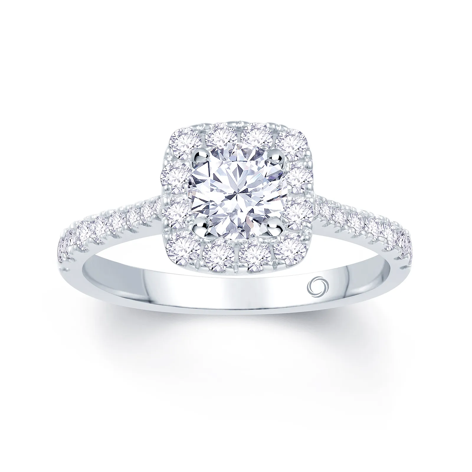 Platinum Gold Certified Halo Style Engagement Ring 13025