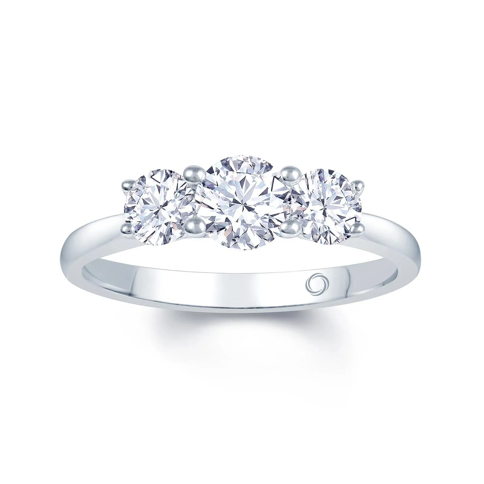 Platinum Graduated Three Stone Diamond Engagement Ring 1.30ct 17986