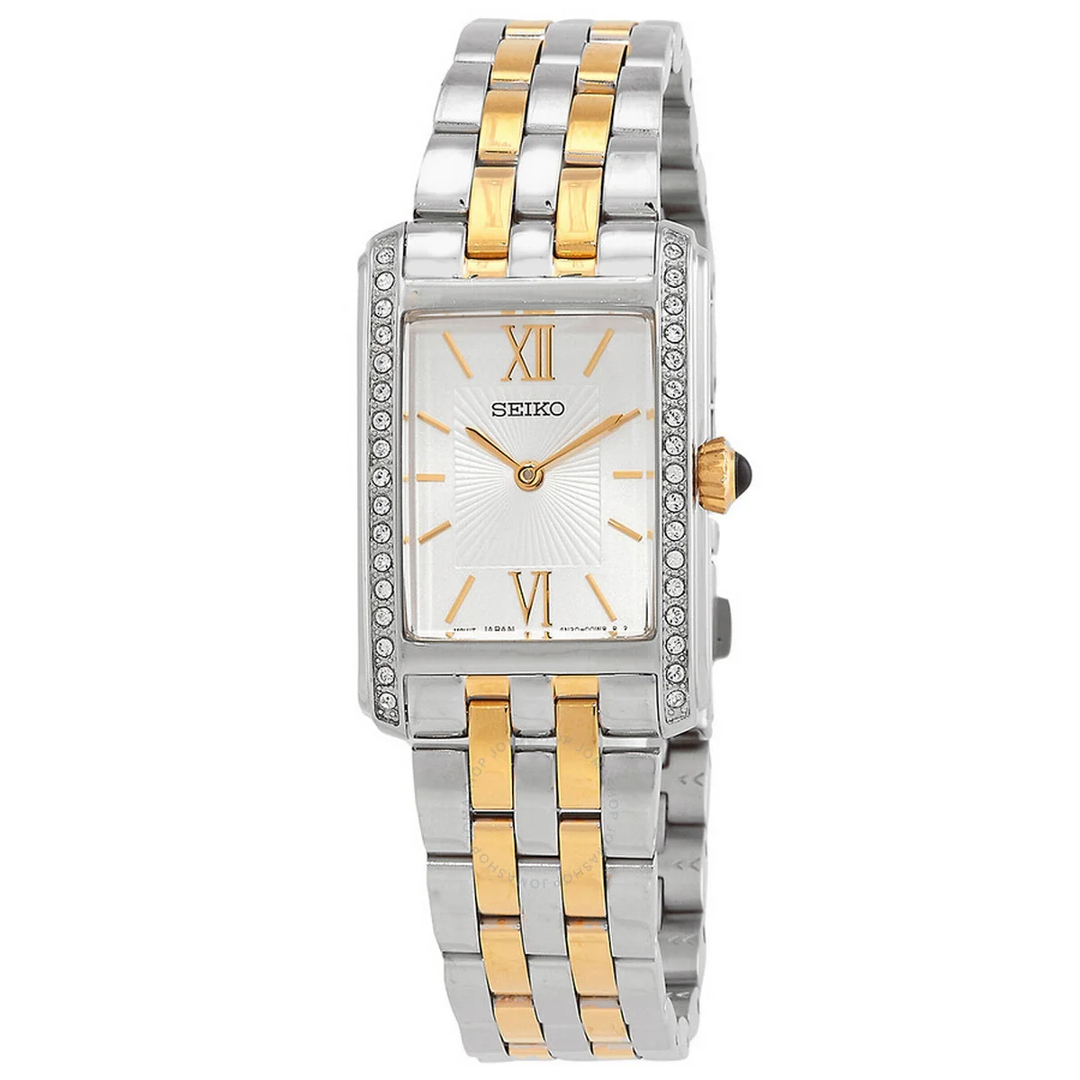 Seiko Quartz Ladies Two Tone White Dial Watch Swr093p1