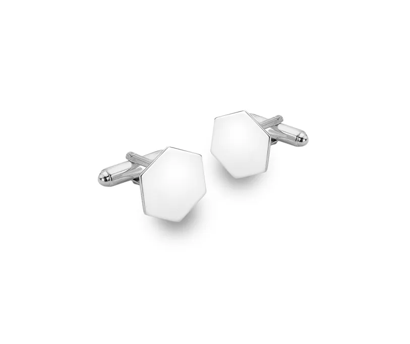 Sterling Silver Hexagon Cufflinks