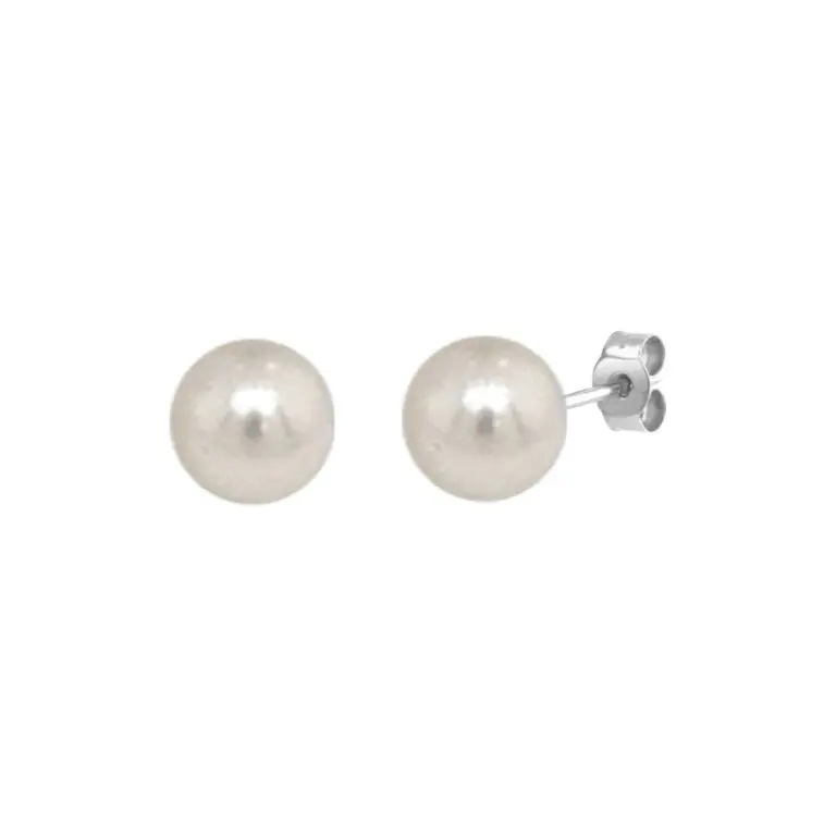Sterling Silver Cultured Pearl 11-12mm Earrings