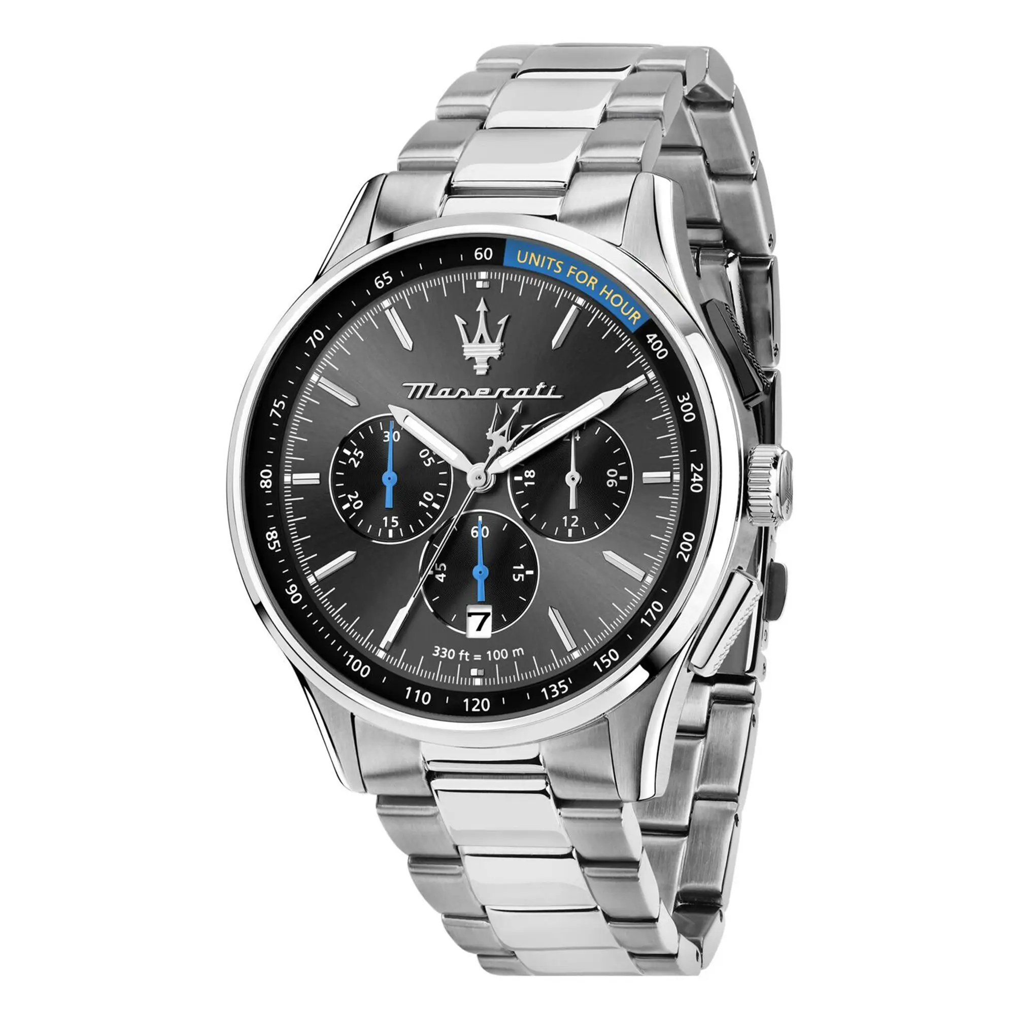 Maserati Sorpasso 42mm Chrono Gun Dial Stainless Steel Bracelet R8873624008