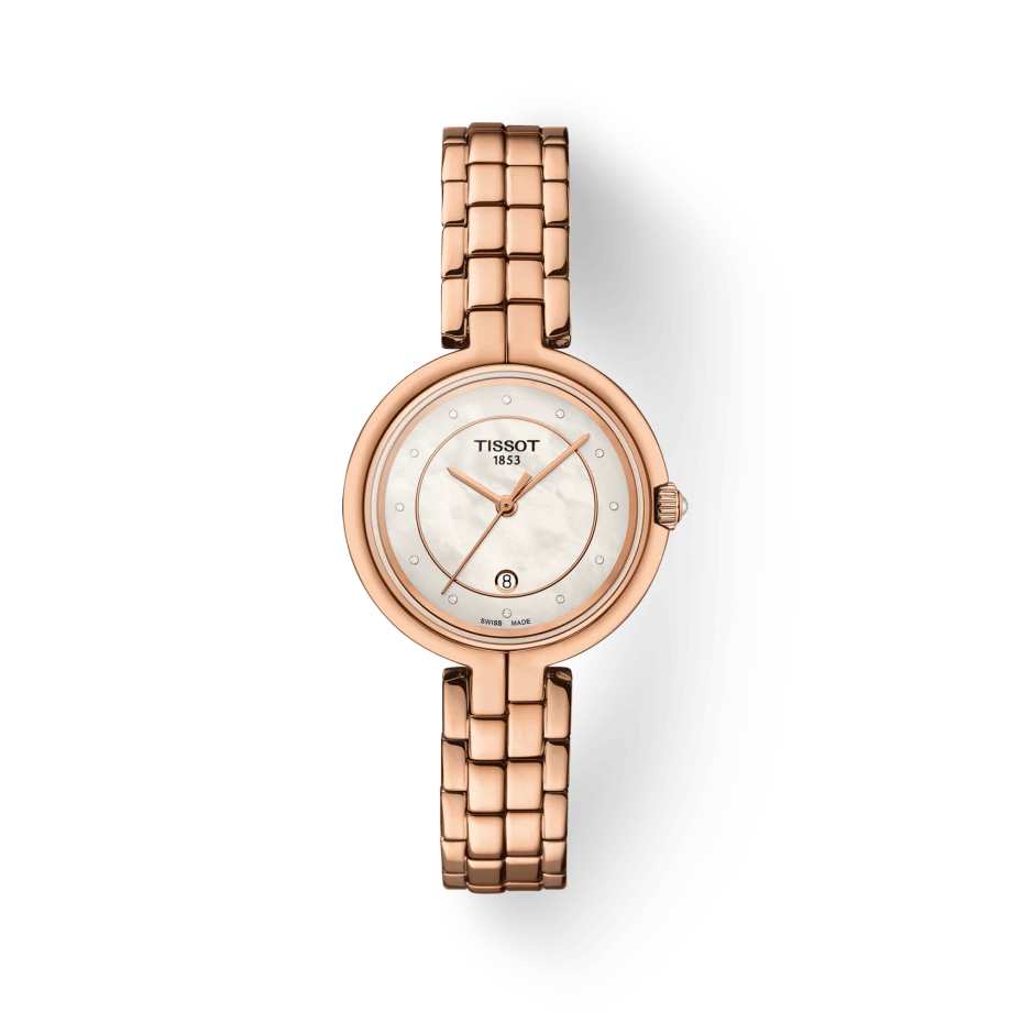 Tissot Rose Gold Pvd Diamond Dot Dial Flamingo Ladies Watch T0942103311602