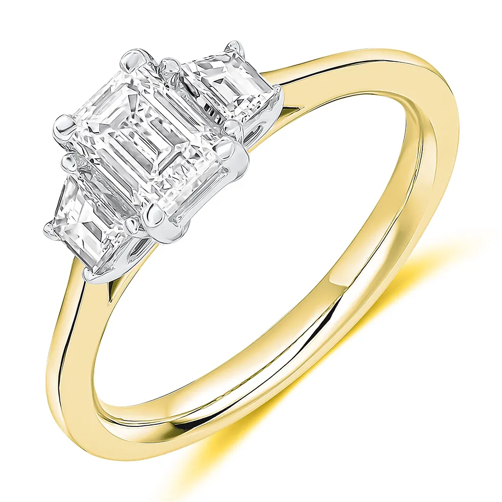 18ct Yellow Gold Graduated Three Stone Natural Diamond Engagement Ring 22781