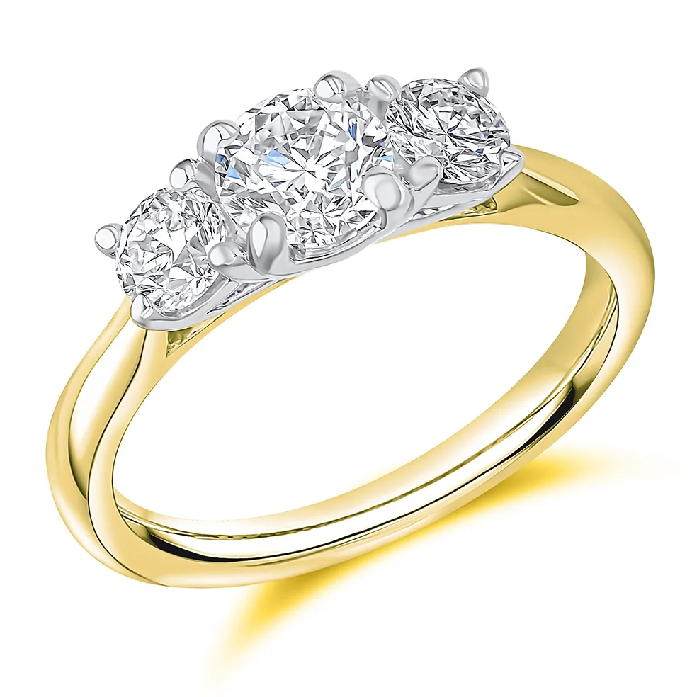 18ct Yellow Gold Graduated Three Stone Natural Diamond Engagement Ring 22774