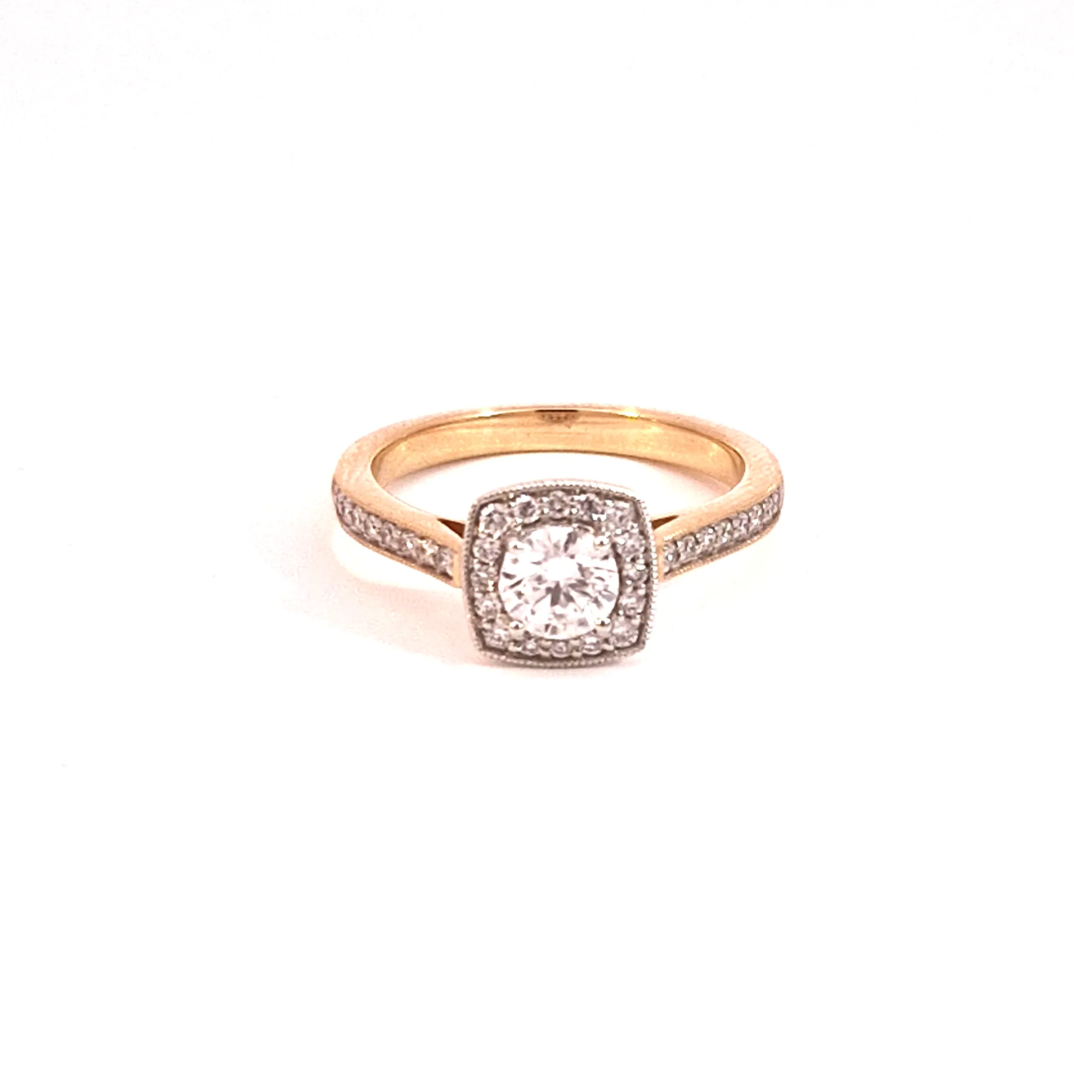 18ct Yellow Gold Halo Style Diamond Engagement Ring 13336