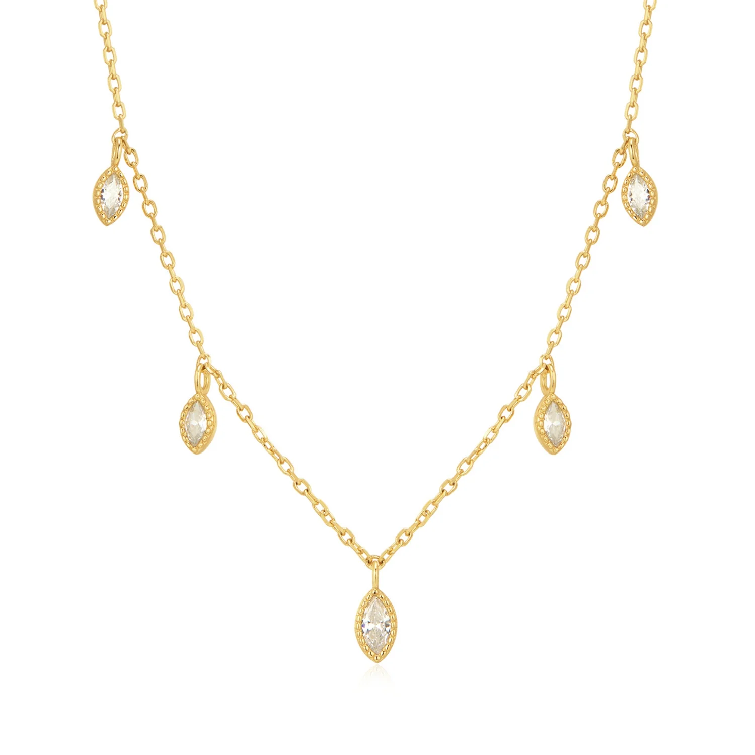 Burren Whisper In The Wind Cubic Zirconia Drop Necklace 